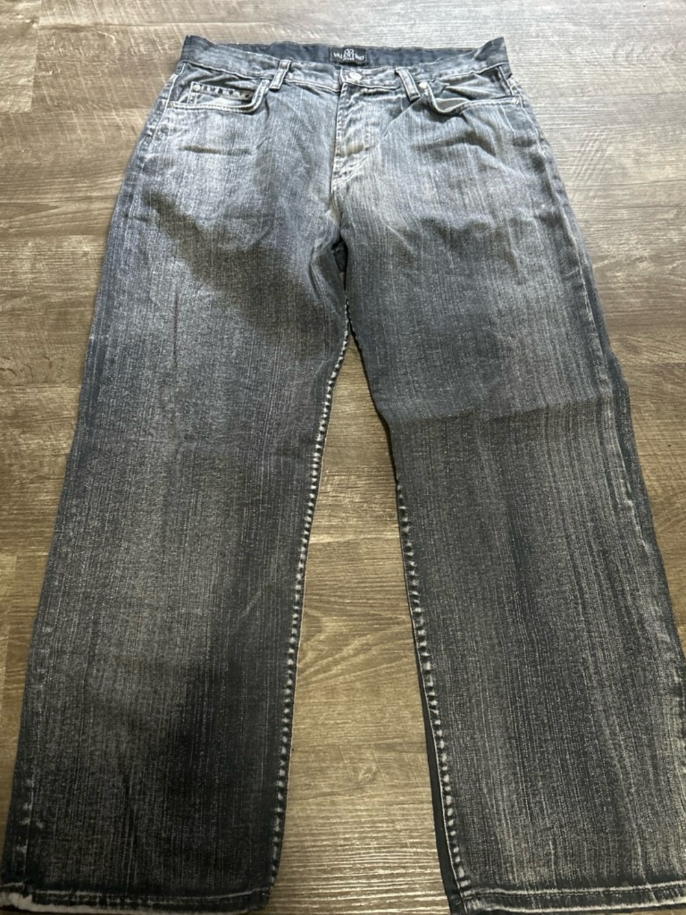Valentino Womens Straight-Leg Jeans in Washed Black
